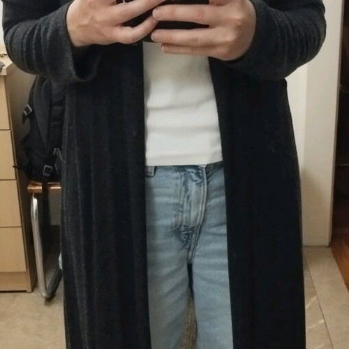 Long black ckontova cardigan like new, one size