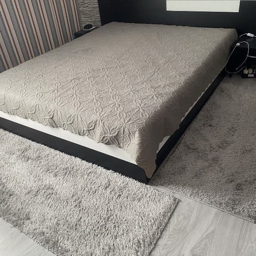 Reversible quilt like new, gray and yellow, microfiber, 200x210 cm