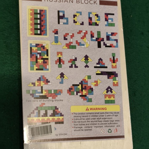 Wooden Intelligence Russian Block educational puzzle Tetris type