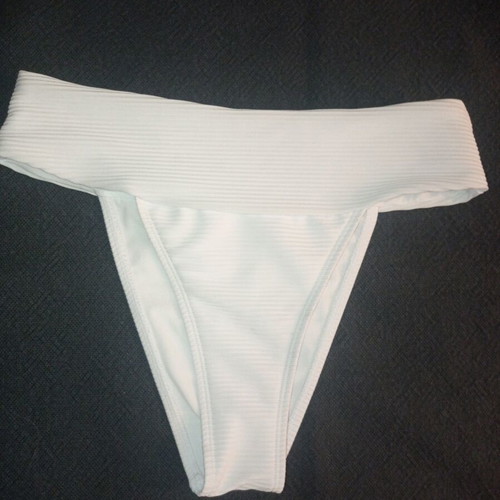 High cut bikini bottom white new, size Small