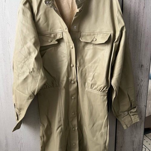 Zara leather dress green like new, size S
