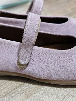 Children's ballerina shoes size 26 pink like new, leather Greek made
