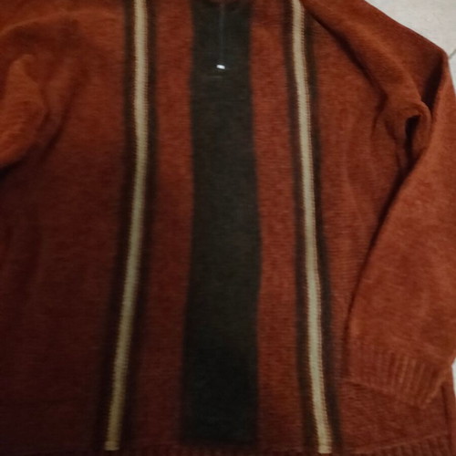 Men's sweater new, soft chenille, black multicolor, sizes M L