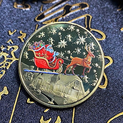 Merry Christmas Gold Coin New Collector's Souvenir Plaque