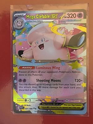 Mega Clefable EX card like new, binder stored