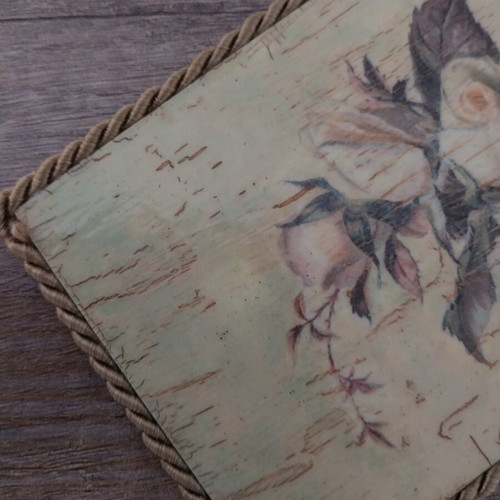 Wooden door decoration with rose handmade, new