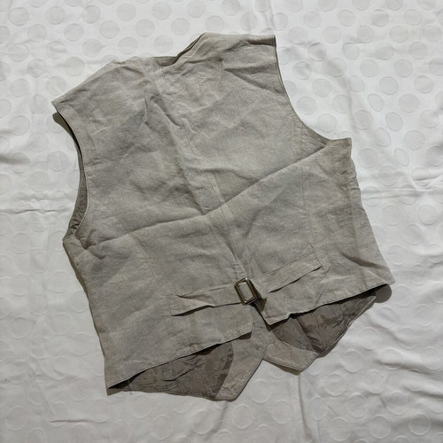 Vintage linen vest, beige, size S