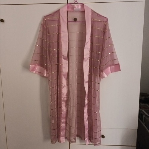 Nightgown set with robe, like new, pink, size M