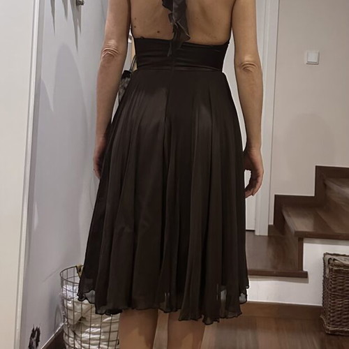 BCBG Max Azria vintage silk cocktail dress like new, chocolate brown