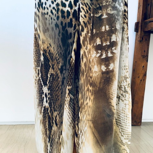 Veloudakis Strapless One-Piece Jumpsuit Animal Print New, Size M