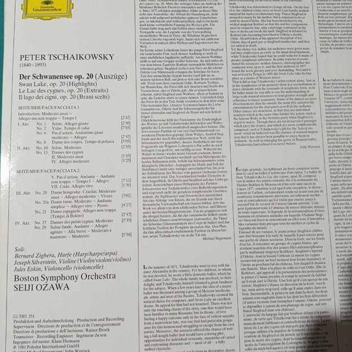 Swan Lake vinyl record like new, classical genre