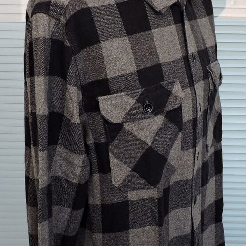 Dickies Mens Long Sleeve Shirt Grey Black Cotton Like New Size XL XXL