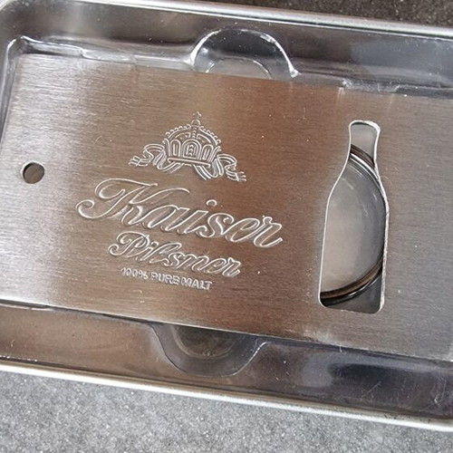 Kaiser Beer Metal Bottle Opener with Hanger in Tin Box new