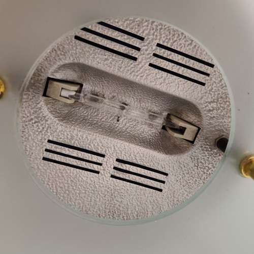 Vintage ceiling pendant light used, metal and glass
