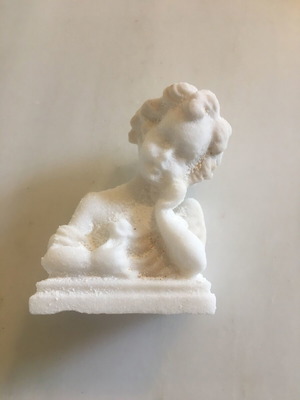 Angel sculpture used, white biscuit porcelain