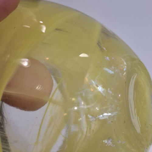 Yellow Glass Tealight Holder by Anna Ehrner for Kosta Boda, 1990s used