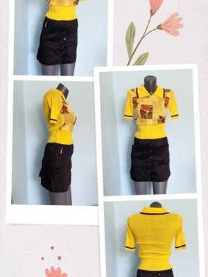 Sity life skirt and yellow blouse set like new
