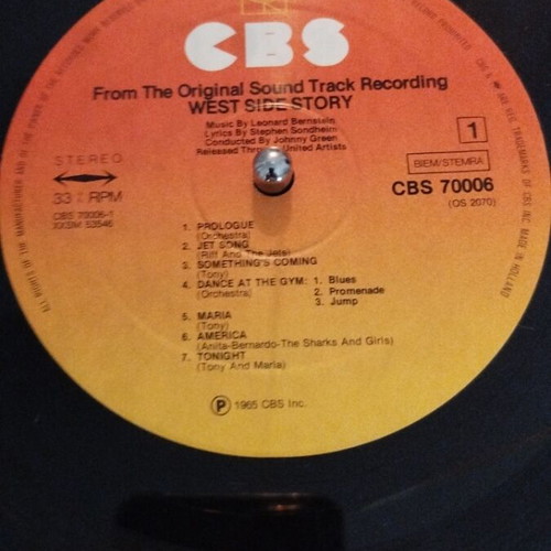 West Side Story LP album used, jazz soundtrack