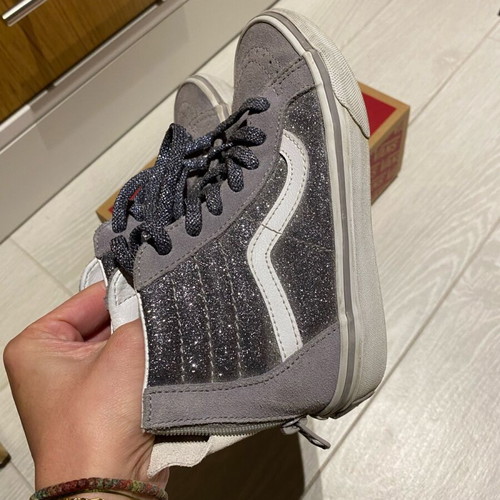 Vans gray suede boots with glitter like new, size 31