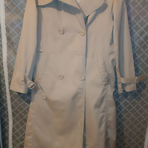 Double women's trench coat used, beige, size Medium