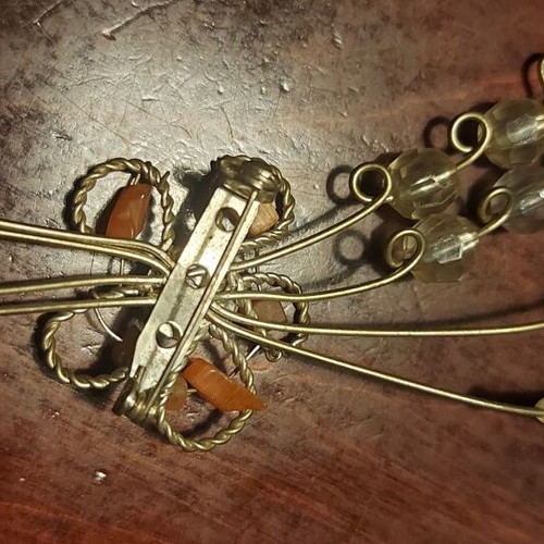 Fo pin used, brown and silver, 12 cm length
