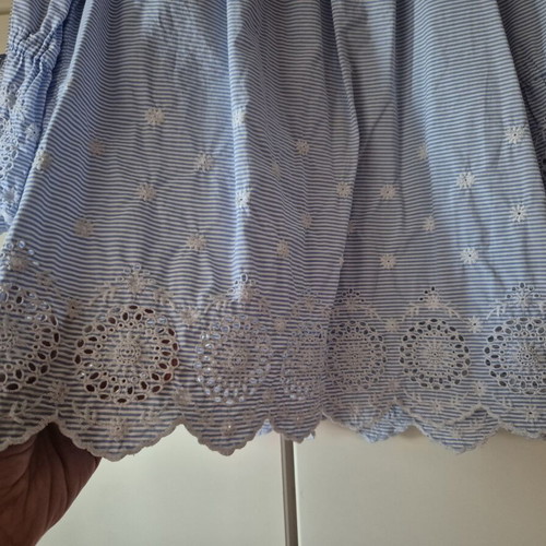 Cotton blouse with lace S.Oliver like new, white and blue