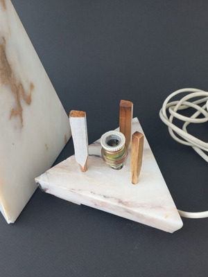 Alabaster pyramid table lamp used