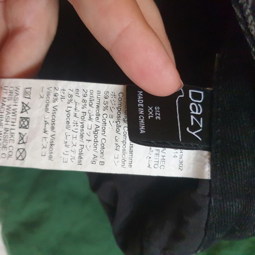 Shein Dazy black denim shorts XXL like new, high waist, frayed
