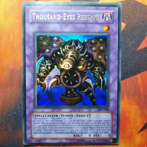 Thousand-Eyes Restrict Yu-Gi-Oh! card used, American version 2002