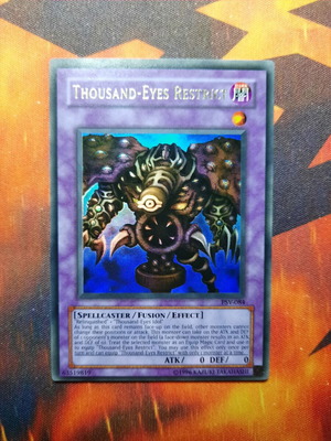 Thousand-Eyes Restrict Yu-Gi-Oh! card used, American version 2002