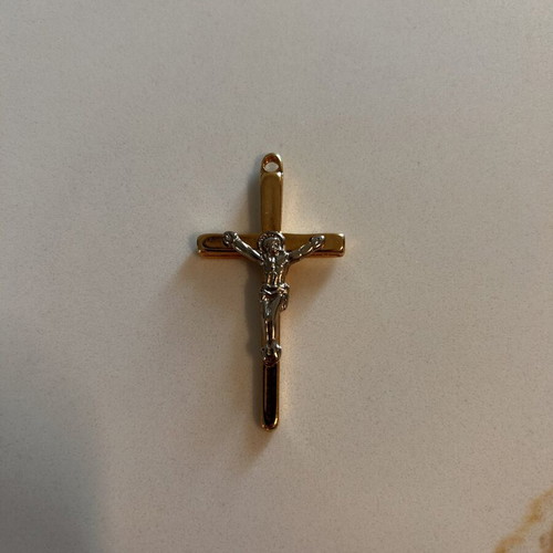Gold and silver cross pendant