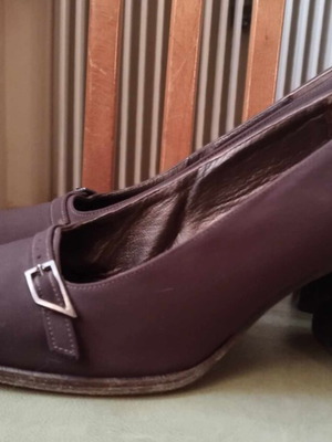 Brown heels used, size 38, fabric