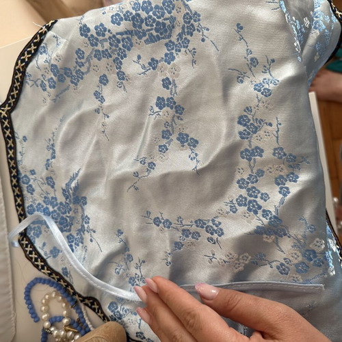 Chinese Silk Satin Top like new, blue color