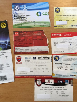 Εισιτήρια Ολυμπιακού μεταχειρισμένα, συλλογή εντός και εκτός έδρας