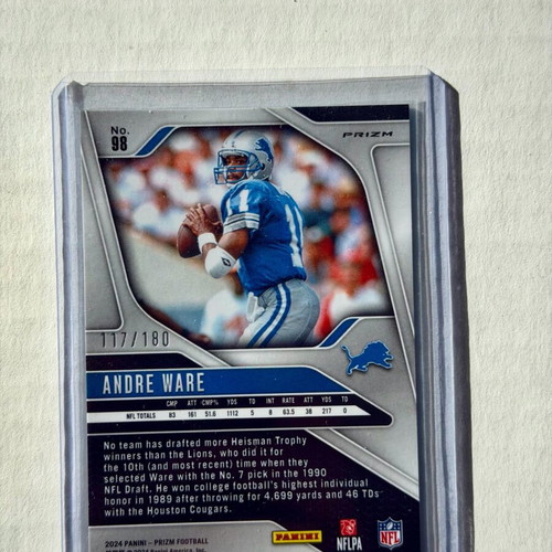 2024 Panini Prizm Hyper Prizm Andre Ware #98 Detroit Lions card new