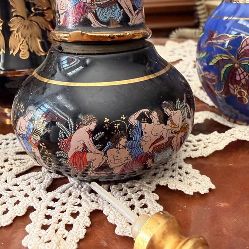 Perfume bottle used, ceramic, handmade, 10cm