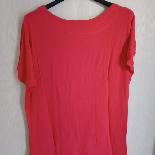 Short-sleeve fuchsia blouse like new, size L