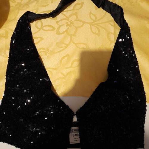 Lynne vest with rhinestones, size 1 (S-XS), black