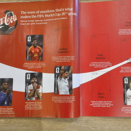 Panini album FIFA World Cup 2026 like new with 150 stickers and Coca Cola extras