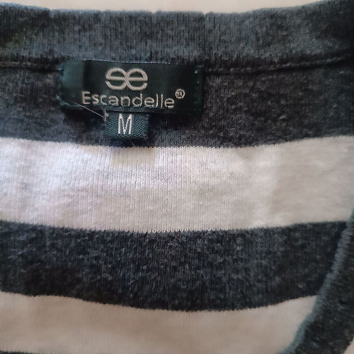 Knitted sleeveless dress medium striped gray cotton by Escandelle like new