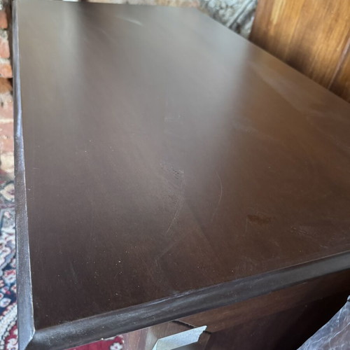 Wooden Study Desk like new with 2 drawers and protective glass