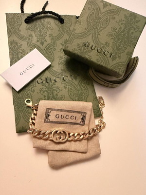 Gucci βραχιόλι vintage με αλυσίδα Interlocking GG, χρυσός τόνος, ρυθμιζόμενο