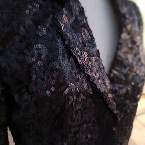 Black sequin jacket like new, size L