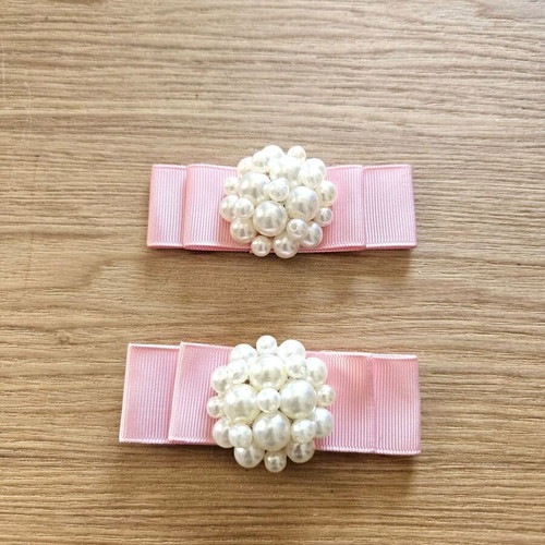 Decorations for sandals, ballerinas and bags new with pearls, set of 2