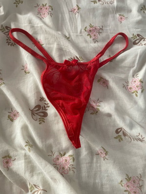 Thong underwear with design one size red new