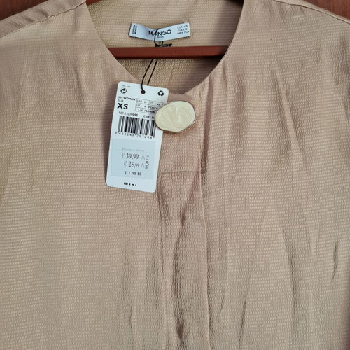 Mango shirt new, 100% viscose, beige, small size