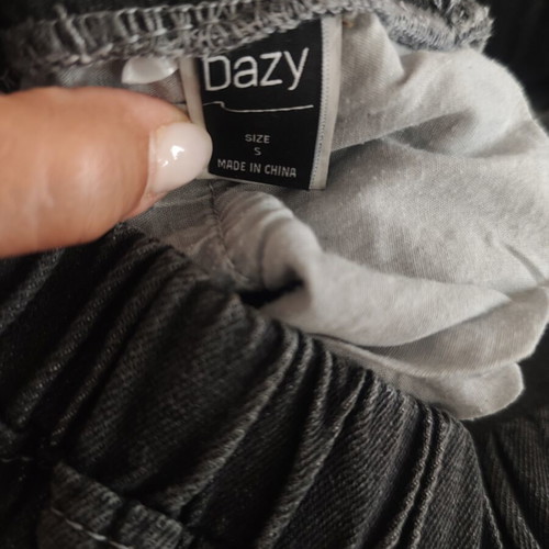 Dazy Mom Fit women's black washed grey jeans, size S