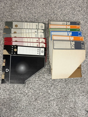 Magazine boxes used, set of 12, folding cardboard organizers