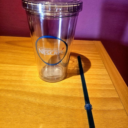 Nescafé collectible cup new for cold coffee with lid and straw