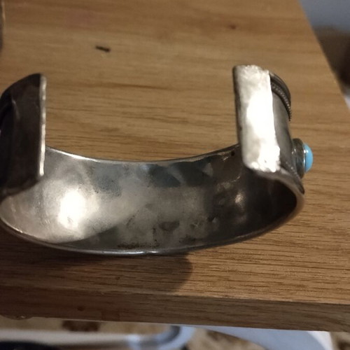 Vintage Boho bracelet like new, silver with turquoise and coral